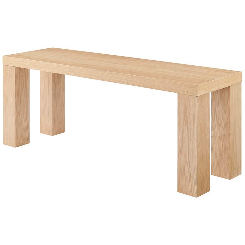 Image 5 Abby 49" Wide Oak Veneer Wood Rectangular Bench more views