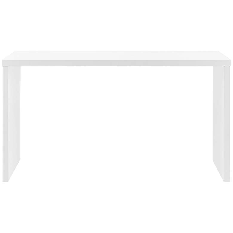 Image 2 Abby 55" Wide Matte White Lacquer Rectangular Desk
