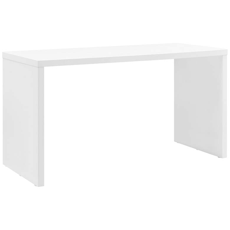 Image 3 Abby 55" Wide Matte White Lacquer Rectangular Desk more views