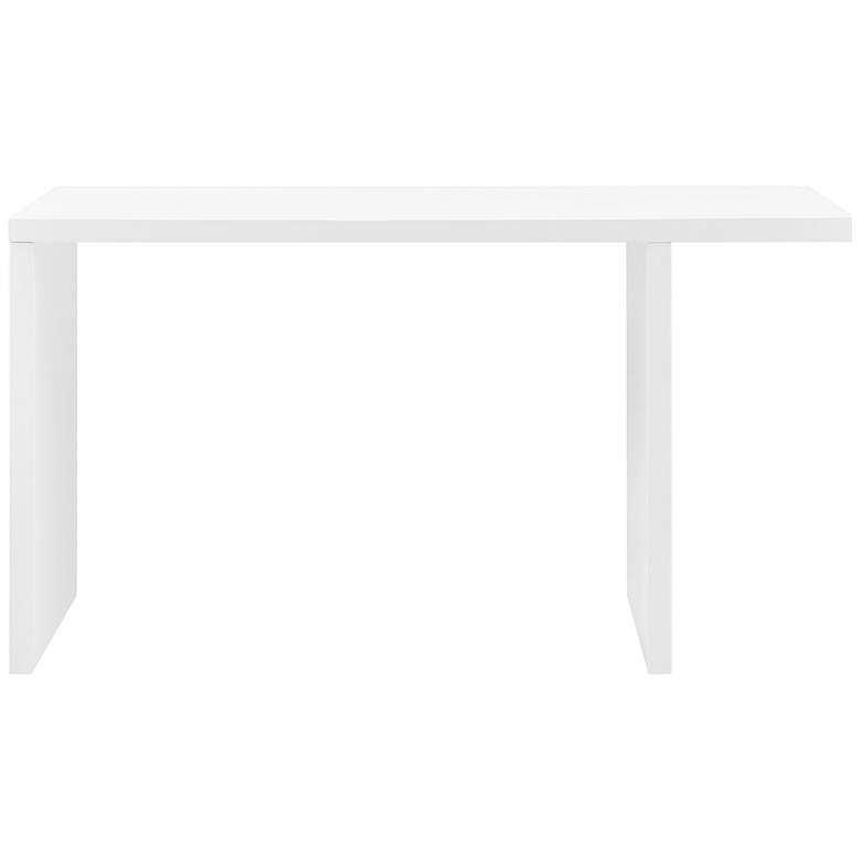 Image 6 Abby 55" Wide Matte White Lacquer Rectangular Desk more views