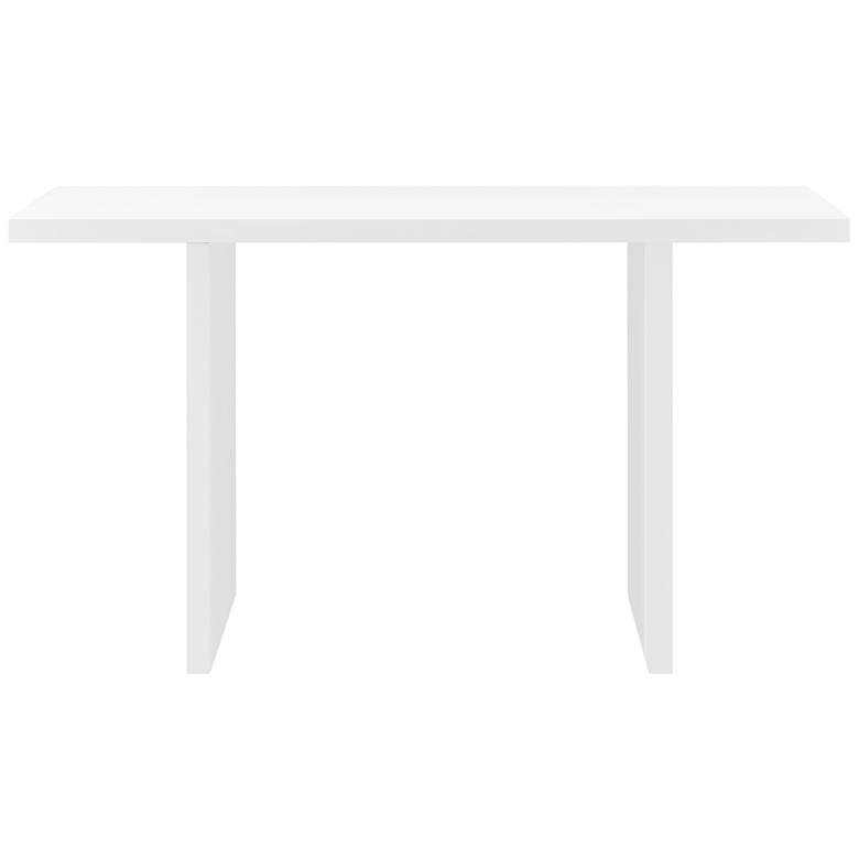 Image 7 Abby 55" Wide Matte White Lacquer Rectangular Desk more views