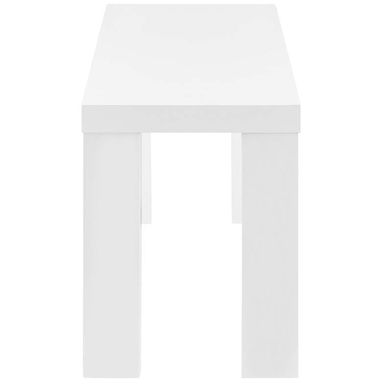 Image 5 Abby 57" Wide High Gloss White Lacquer Wood Bench more views