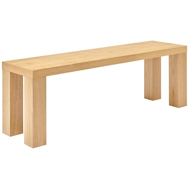 Image 1 Abby 57" Wide Oak Veneer Wood Rectangular Bench