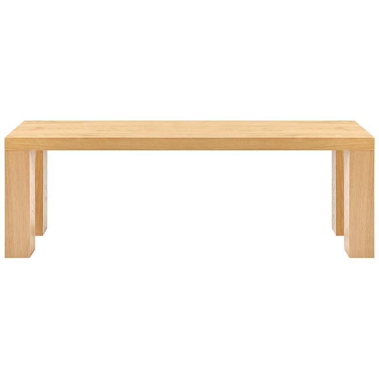 Image 3 Abby 57" Wide Oak Veneer Wood Rectangular Bench more views