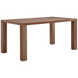 Abby 63&quot; Wide Walnut Veneer Wood Rectangular Dining Table