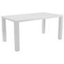 Abby 63" Wide White Lacquered Wood Rectangular Dining Table