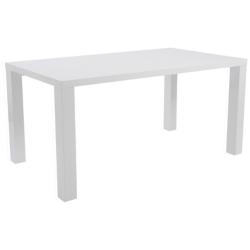 Abby 63&quot; Wide White Lacquered Wood Rectangular Dining Table
