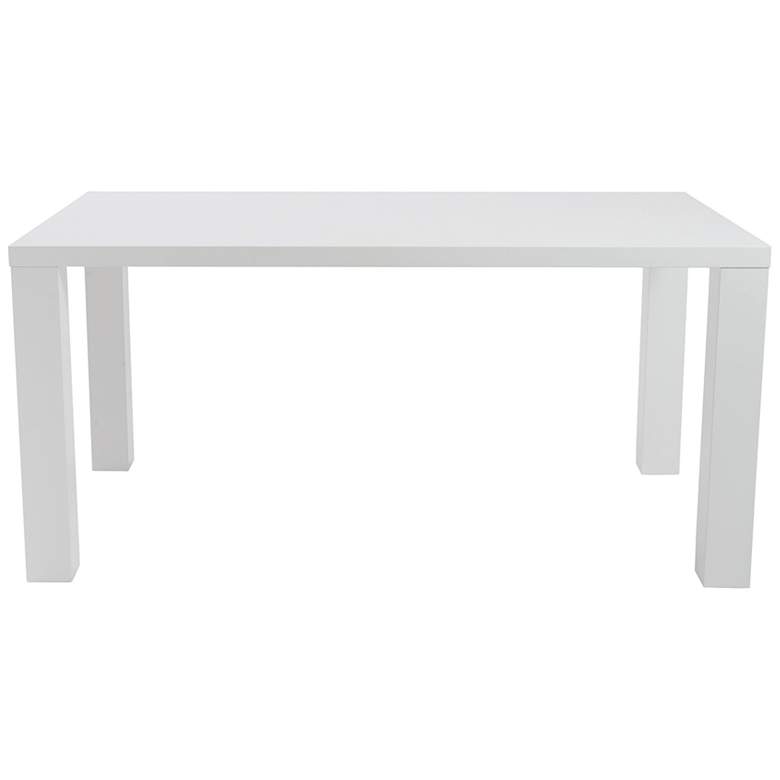 Image 3 Abby 63" Wide White Lacquered Wood Rectangular Dining Table more views