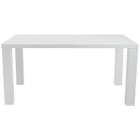 Image3 of Abby 63" Wide White Lacquered Wood Rectangular Dining Table more views