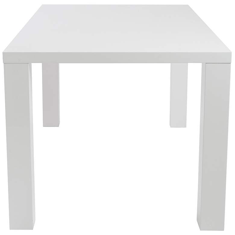 Image 4 Abby 63" Wide White Lacquered Wood Rectangular Dining Table more views