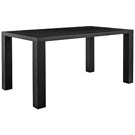 Image1 of Abby 63"W Black Stained Ash Wood Rectangular Dining Table