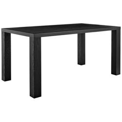 Abby 63&quot;W Black Stained Ash Wood Rectangular Dining Table