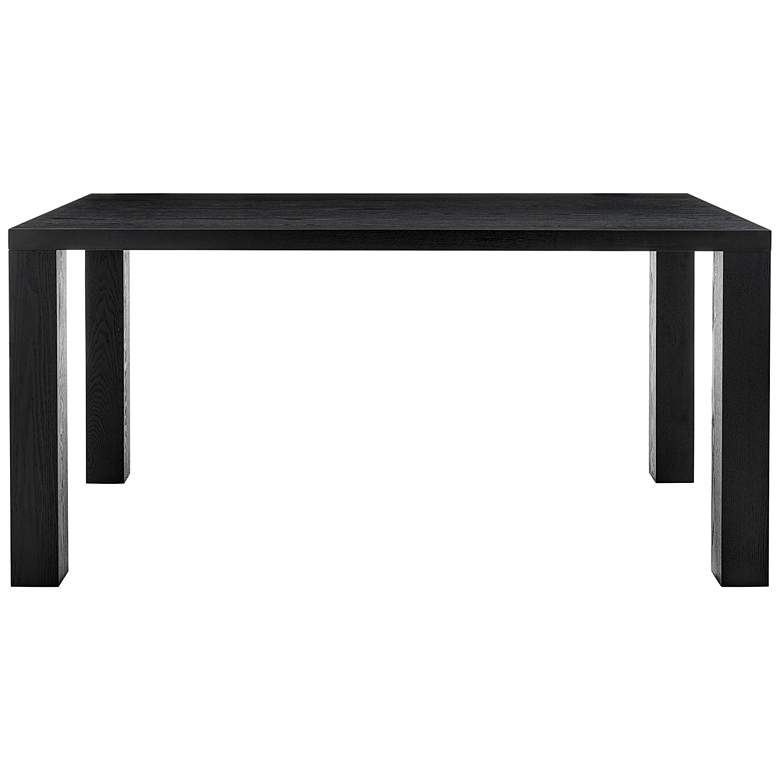 Image 4 Abby 63 inchW Black Stained Ash Wood Rectangular Dining Table more views