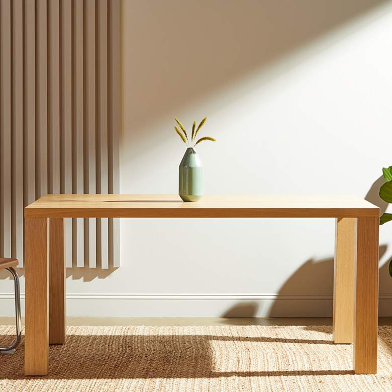 Image 2 Abby 63"W Natural White Oak Wood Rectangular Dining Table