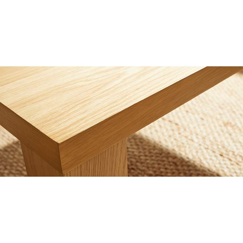 Image 5 Abby 63 inchW Natural White Oak Wood Rectangular Dining Table more views