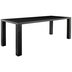 Abby 84 1/2&quot; Wide Black Ash Wood Rectangular Dining Table