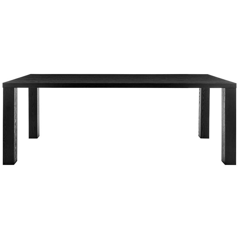 Image 5 Abby 84 1/2 inch Wide Black Ash Wood Rectangular Dining Table more views