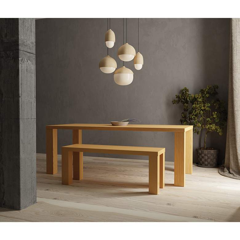 Image 6 Abby 84 1/2" Wide Oak Veneer Wood Rectangular Dining Table more views
