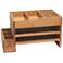 Abby Natural Wood Tiered Desk Organizer w/ Cubbies and Tray