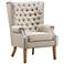 Abe Beige Linen Wing Armchair