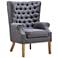 Abe Gray Linen Wing Armchair