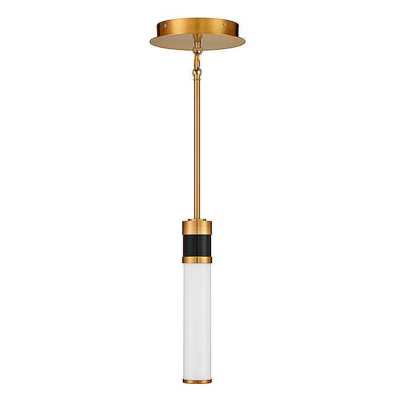 Image 4 Abel 2 3/4" Wide Matte Black and Warm Brass LED Mini Pendant more views