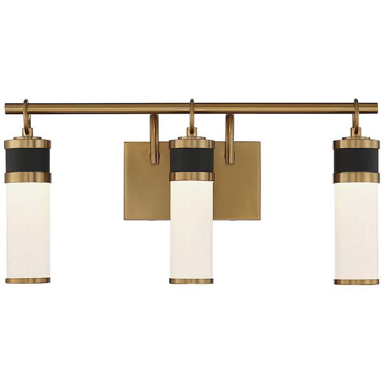 Image 1 Abel 21"W Warm Brass with Matte Black 3-Light LED Bath Light