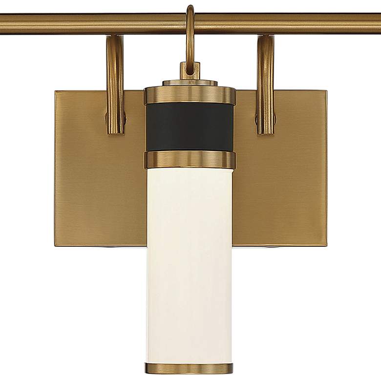 Image 2 Abel 21"W Warm Brass with Matte Black 3-Light LED Bath Light more views