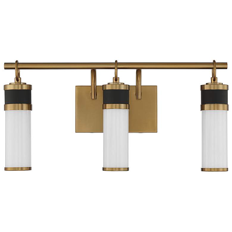 Image 3 Abel 21"W Warm Brass with Matte Black 3-Light LED Bath Light more views