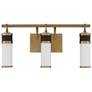3_Abel 21"W Warm Brass with Matte Black 3-Light LED Bath Light more views