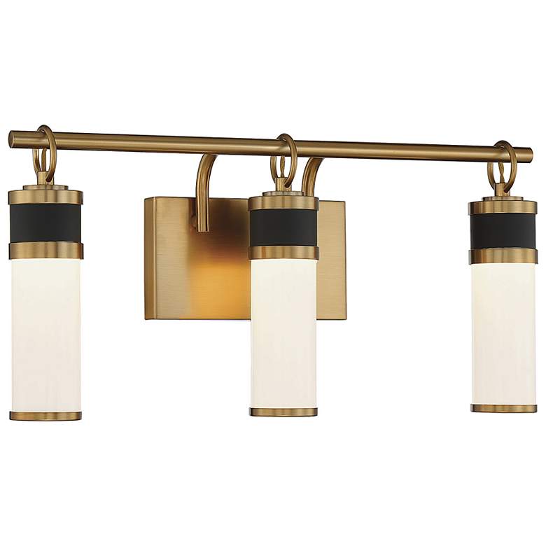 Image 4 Abel 21"W Warm Brass with Matte Black 3-Light LED Bath Light more views