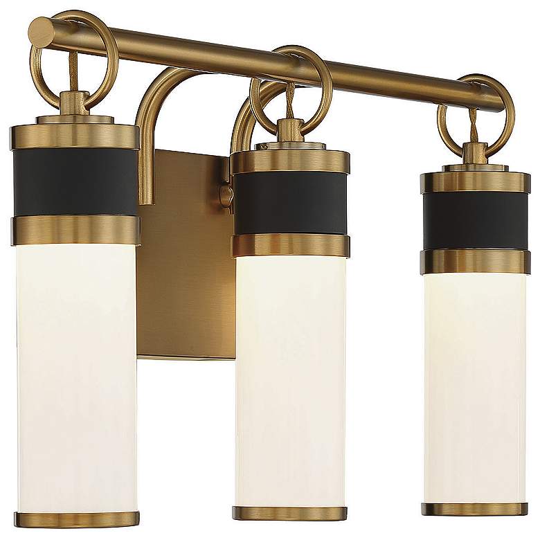 Image 5 Abel 21"W Warm Brass with Matte Black 3-Light LED Bath Light more views