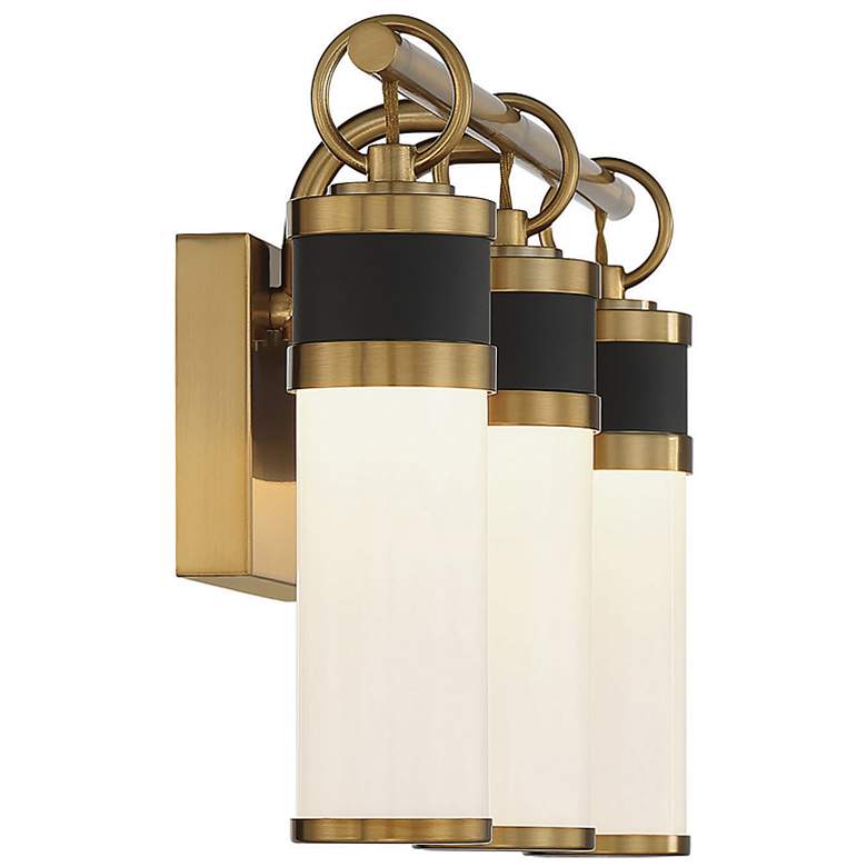 Image 6 Abel 21"W Warm Brass with Matte Black 3-Light LED Bath Light more views