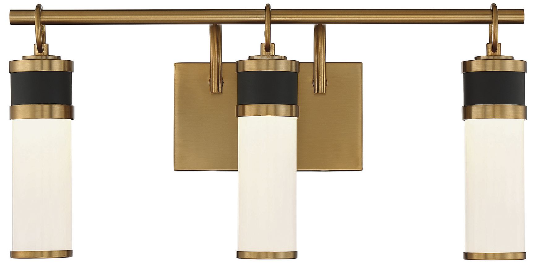 Abel 3-Light LED Bathroom Vanity Light Matte Black with Warm Brass Accents