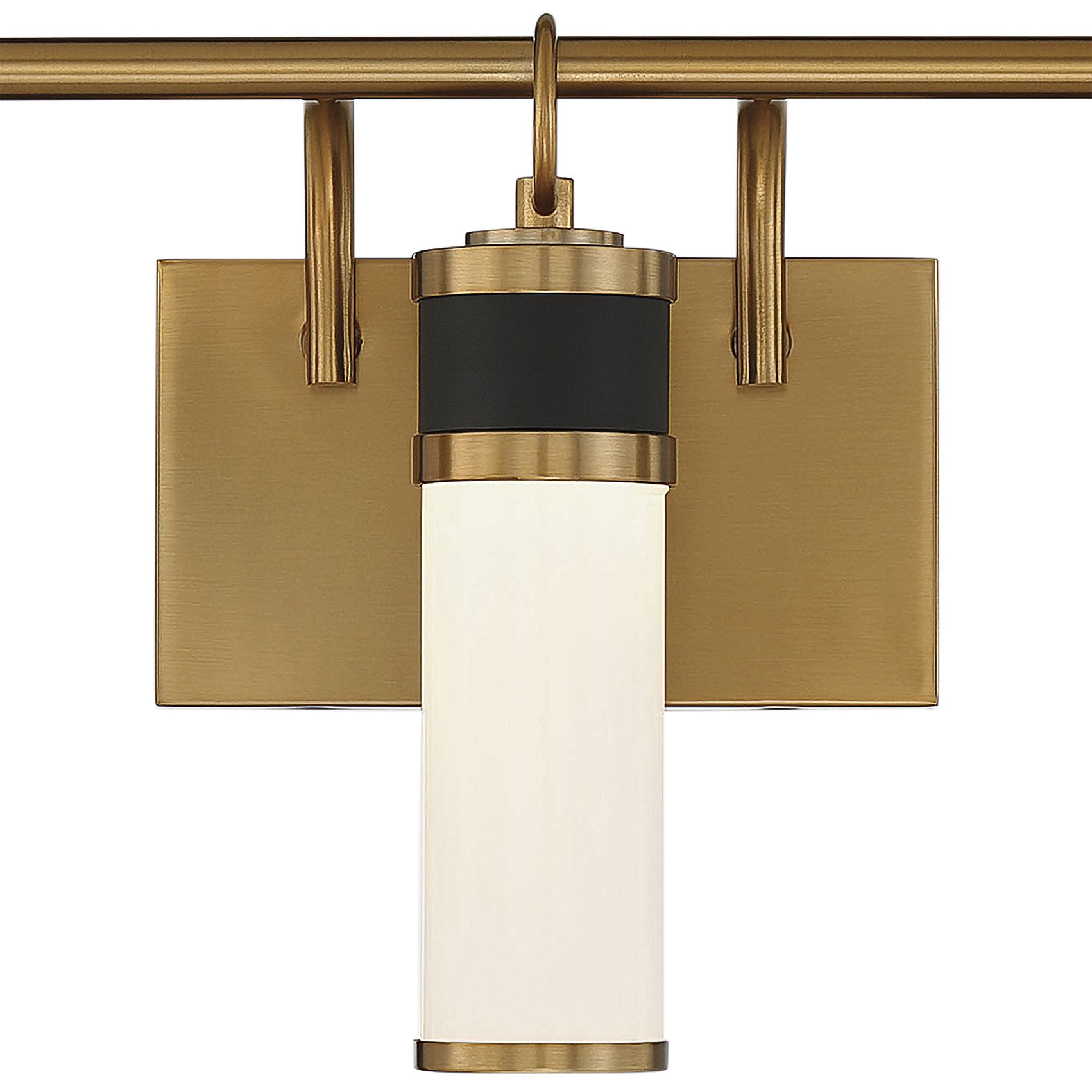 Image 2 Abel 3-Light LED Bathroom Vanity Light Matte Black with Warm Brass Accents more views