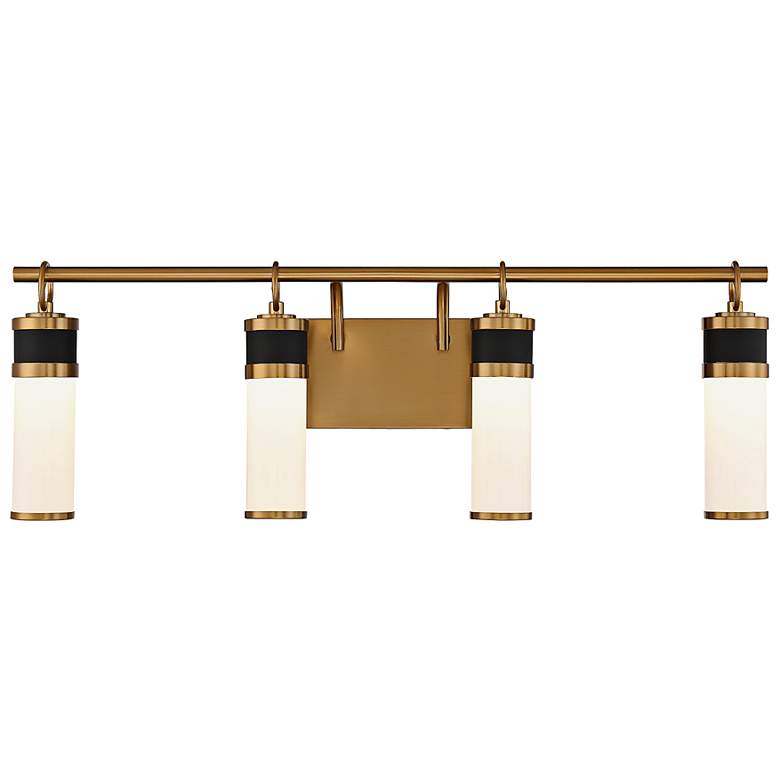 Image 1 Abel 30"W Warm Brass with Matte Black 4-Light LED Bath Light