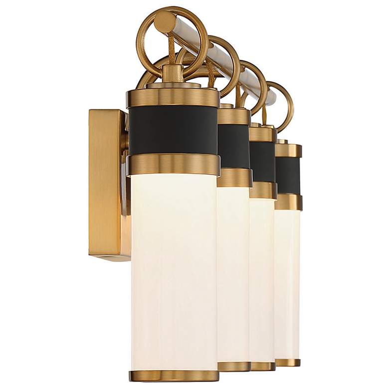 Image 5 Abel 30"W Warm Brass with Matte Black 4-Light LED Bath Light more views
