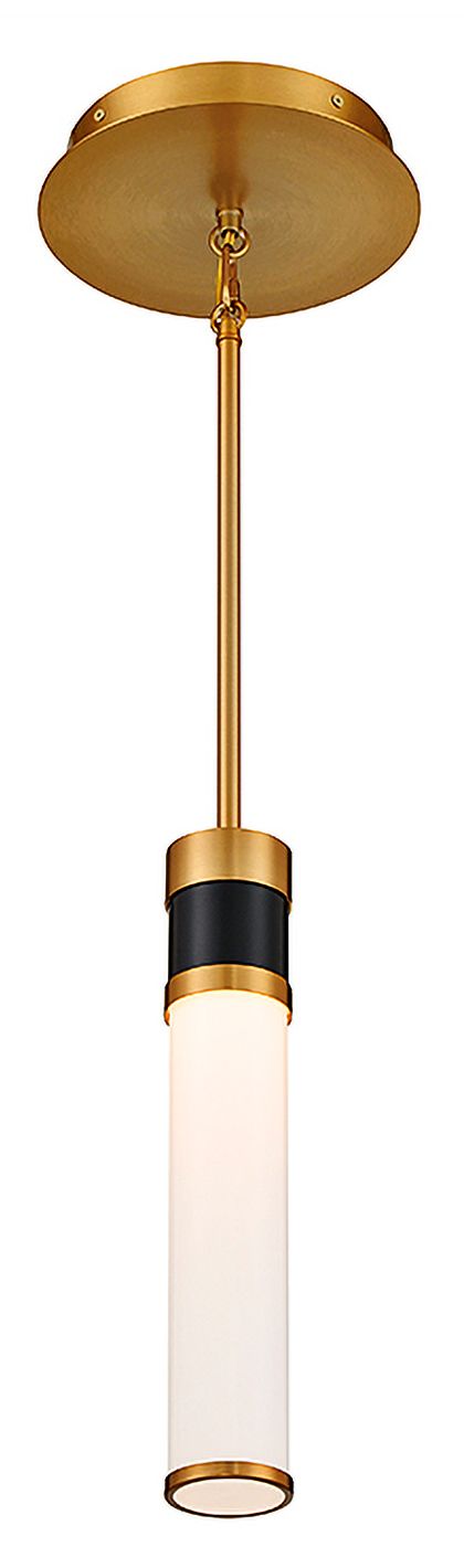 Image 3 Abel LED Mini-Pendant in Matte Black with Warm Brass Accents more views