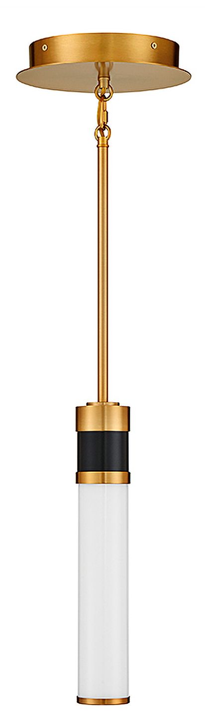 Image 4 Abel LED Mini-Pendant in Matte Black with Warm Brass Accents more views