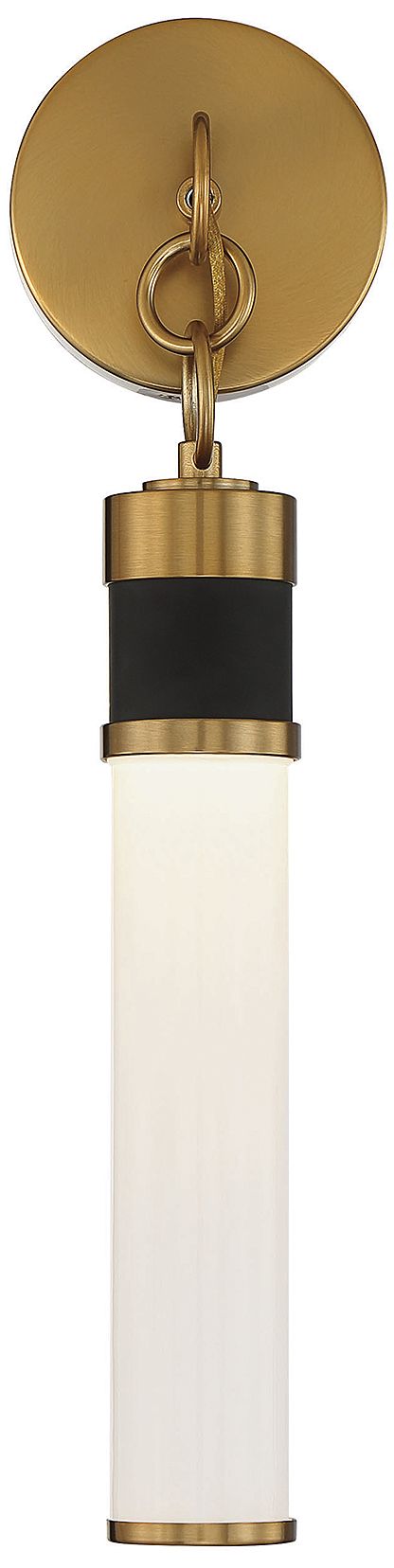 Image 3 Abel LED Wall Sconce in Matte Black with Warm Brass Accents more views