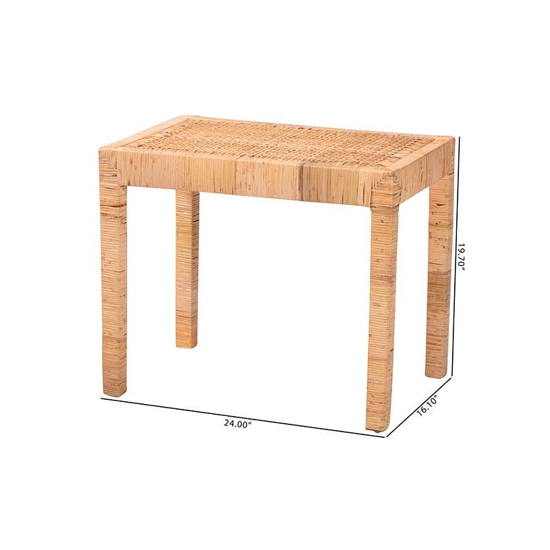 Image 7 Abelia 24" Wide Natural Brown Rectangular Short Accent Bench more views