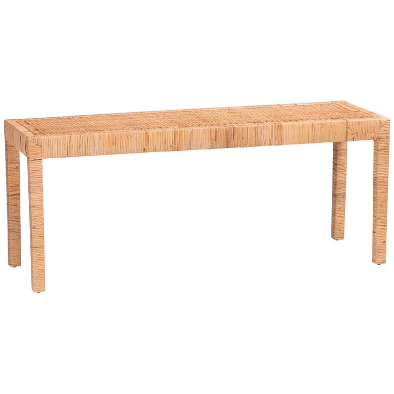 Image 2 Abelia 48 1/2"W Natural Brown Rectangular Long Accent Bench