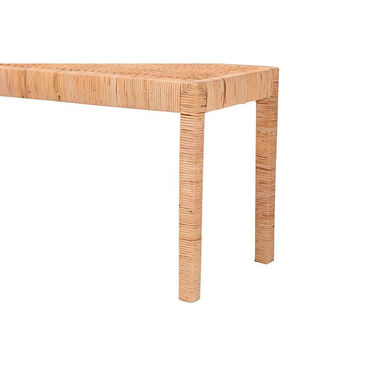 Image 3 Abelia 48 1/2"W Natural Brown Rectangular Long Accent Bench more views