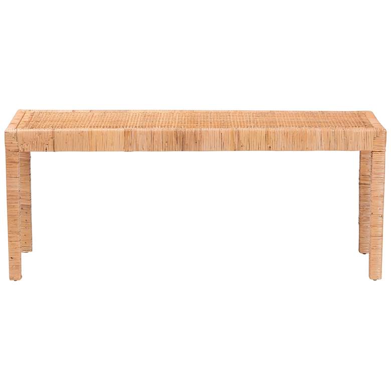 Image 5 Abelia 48 1/2"W Natural Brown Rectangular Long Accent Bench more views