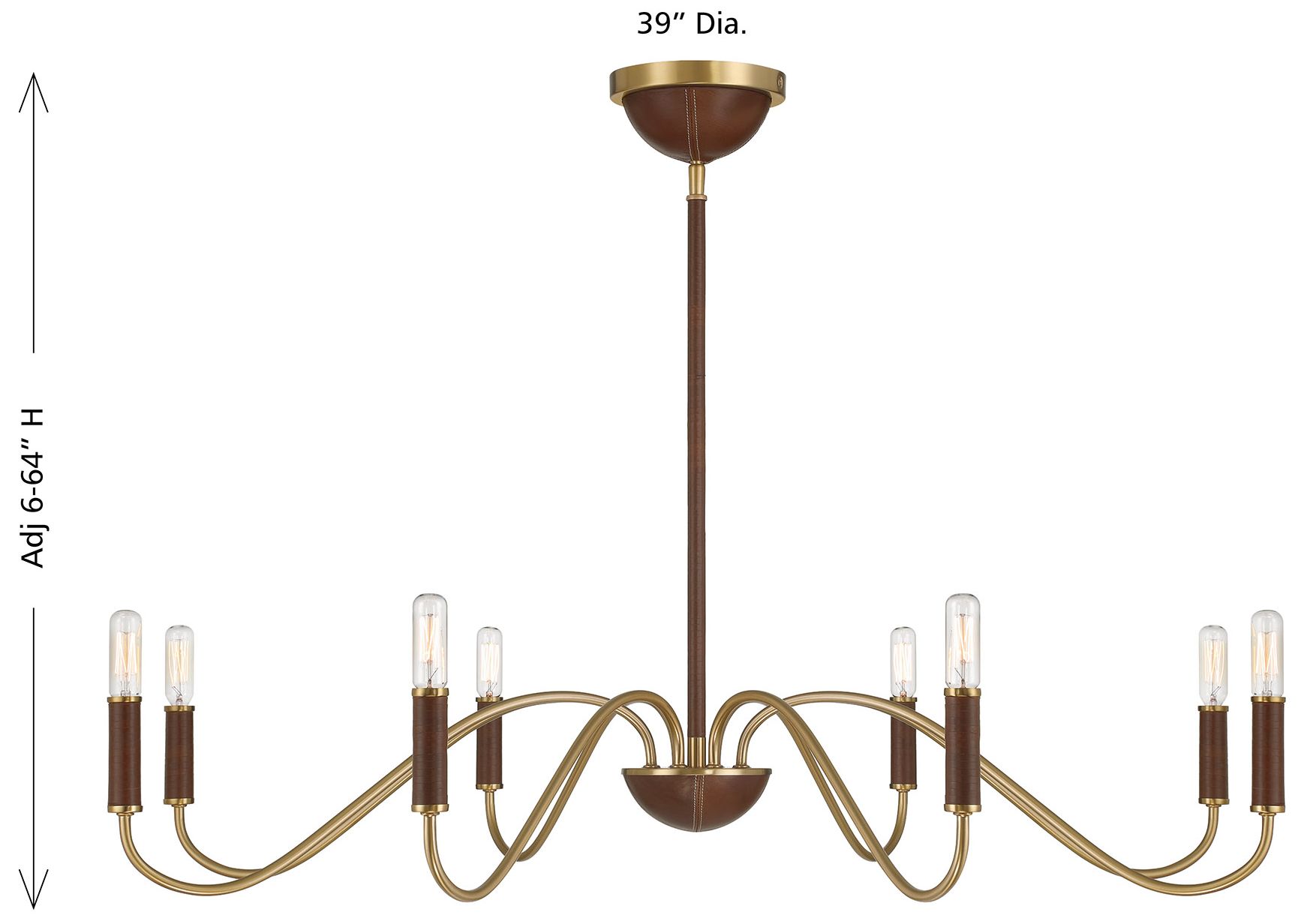 Abeline 8-Light Chandelier in Warm Brass