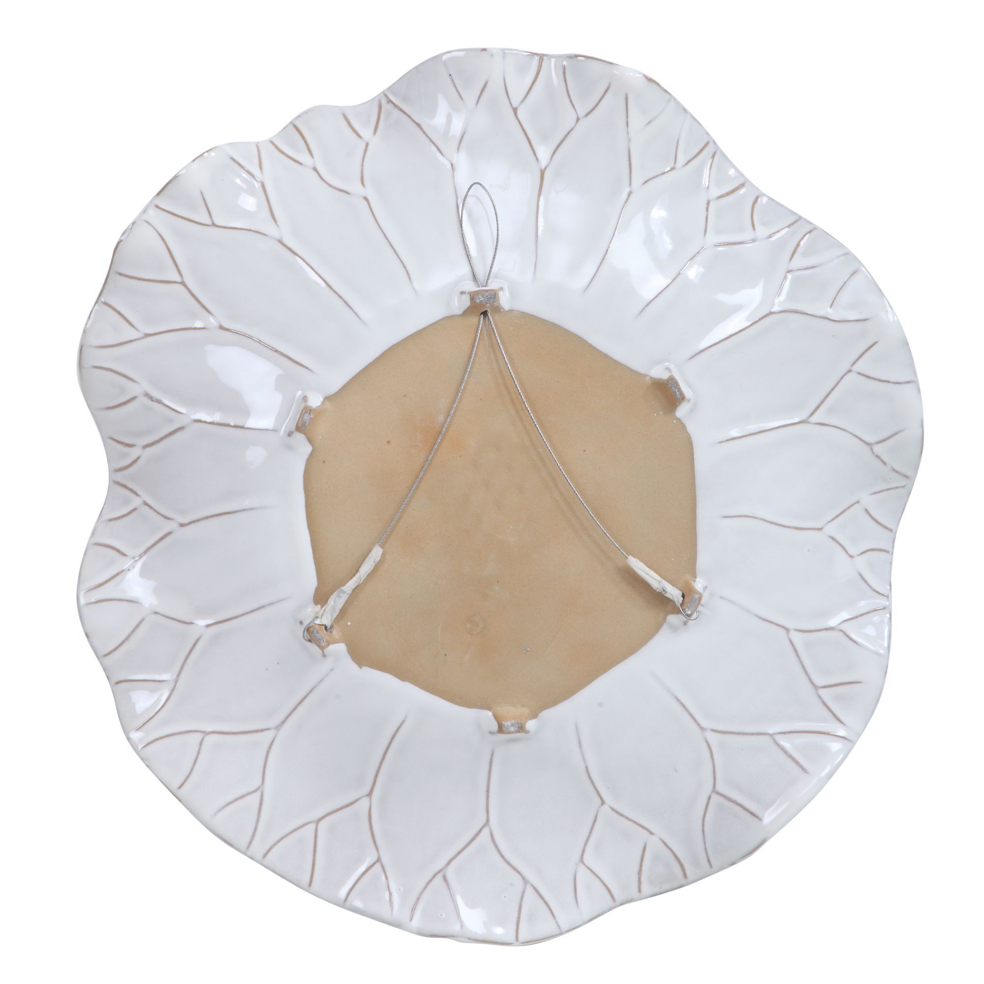 Abella 18"W White 3-Piece Flower Ceramic Wall Art Set