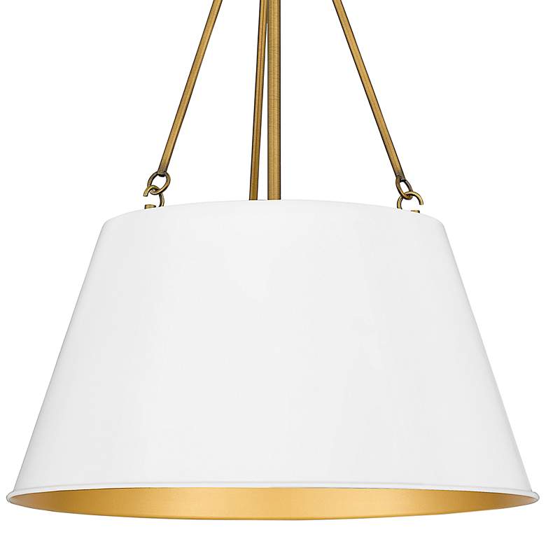 Image 3 Aberdale 18 1/2 inch Wide Aged Brass White Lustre Pendant Light more views