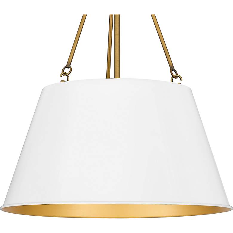 Image 5 Aberdale 18 1/2 inch Wide Aged Brass White Lustre Pendant Light more views
