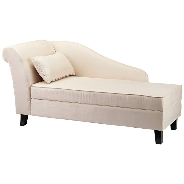 Image 2 Aberdale Khaki Suede Chaise Lounge with Storage