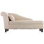 Aberdale Khaki Suede Chaise Lounge with Storage
